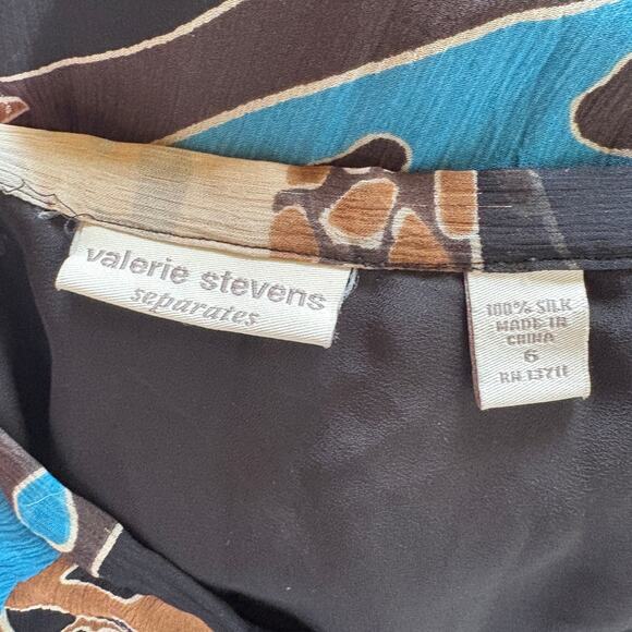 Y2K Silk Asymmetrical Fairy Blue Brown Whimsygoth Skirt Ibiza Midi Size 6 - Picture 8 of 9